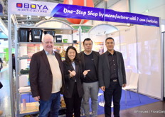 Part of the team of Oboya with, on the left, Audubon Hem Larsen of LTI, representing Oboya in the Nordic countries.